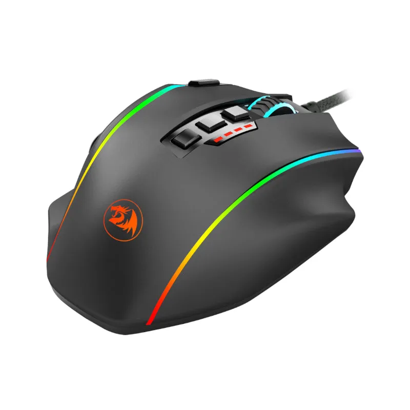 Redragon Perdiction 4 12400Dpi Rgb Mmo Ergo Gaming Mouse - Black