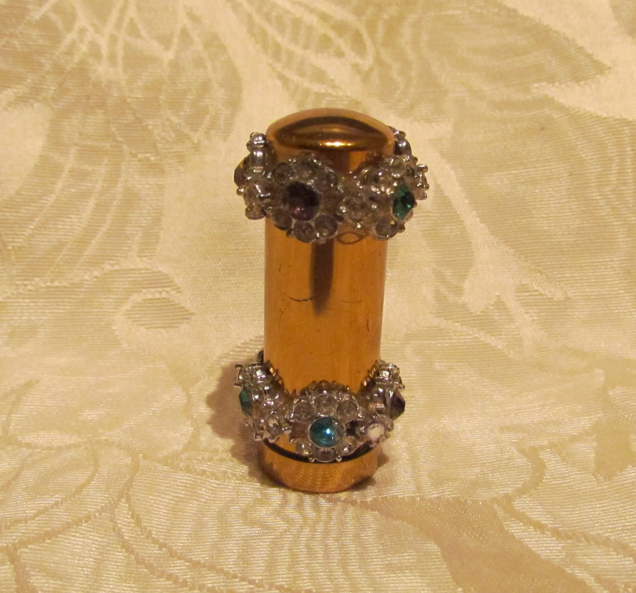 Rhinestone Lipstick Case Vintage Lipstick Holder Unused