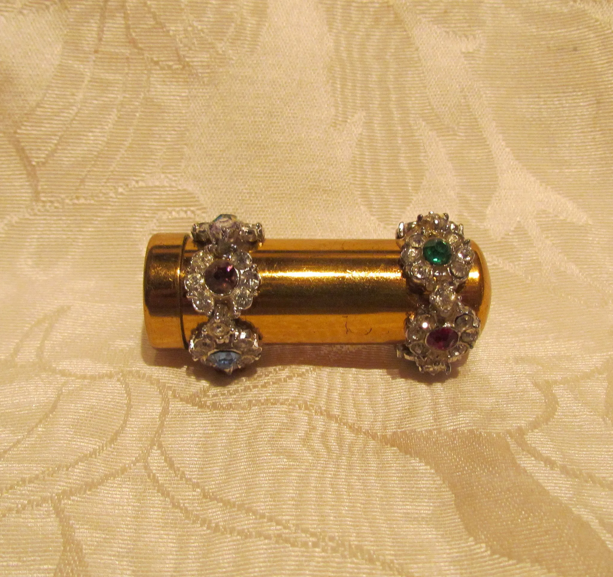 Rhinestone Lipstick Case Vintage Lipstick Holder Unused