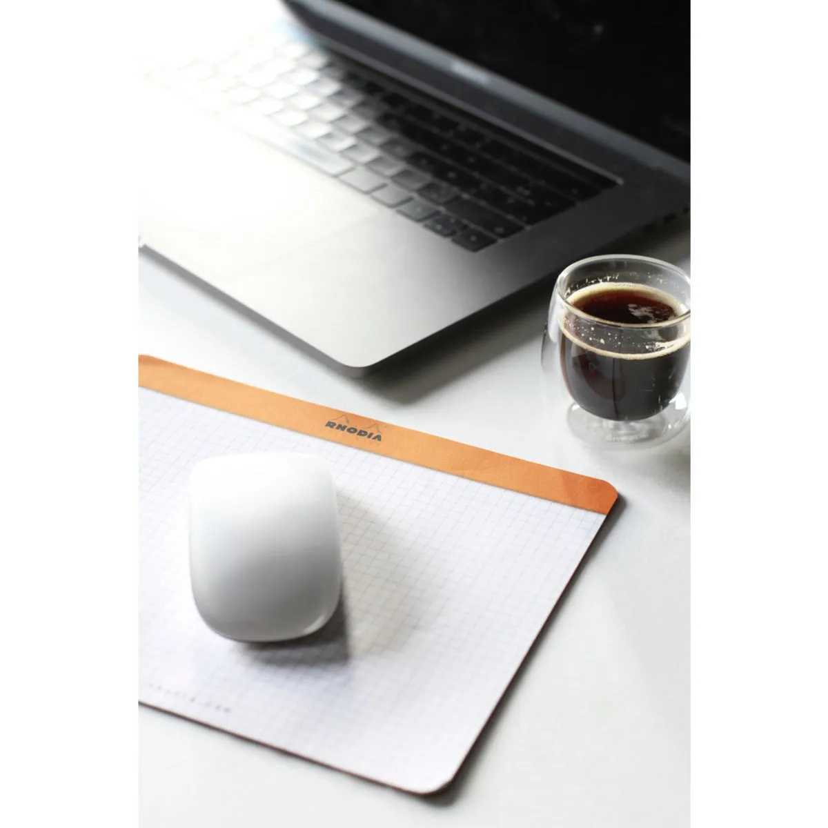 RHODIA Clic Bloc Paper Mouse Pad, 190 x 230mm, 30sheets/pad, Orange/White