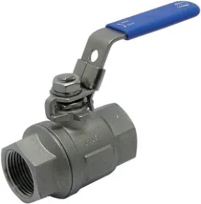 RuB s.130 2-1/2" FIPxFIP NPT Stainless Steel Full Port Ball Valve with locking blue handle