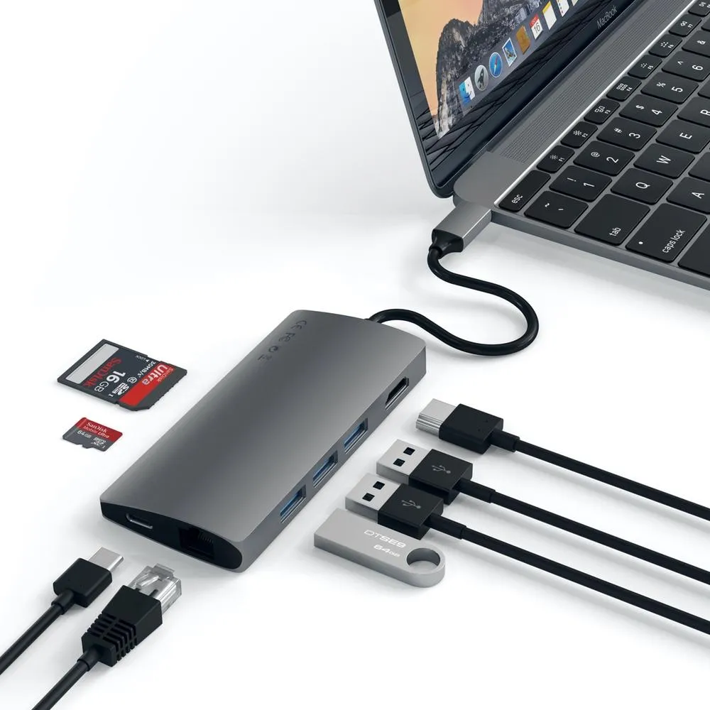 Satechi USB-C Multi-Port Adapter 4K HDMI w/ Ethernet V2 - Space Grey