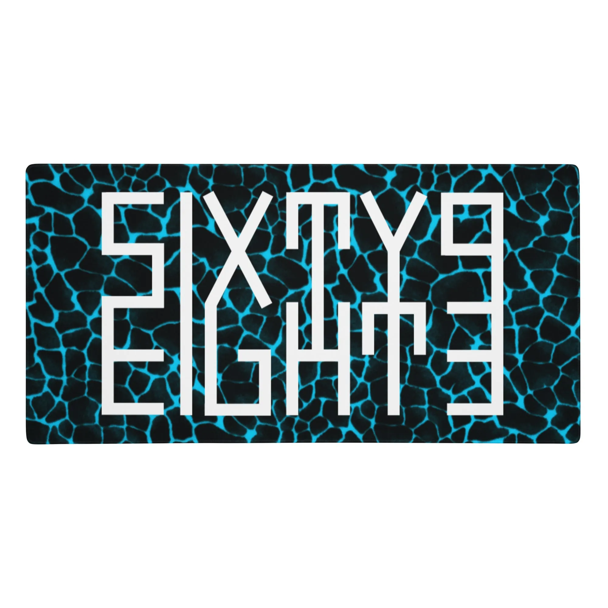 Sixty Eight 93 Logo White Boa Aqua Blue Gaming Mouse Pad