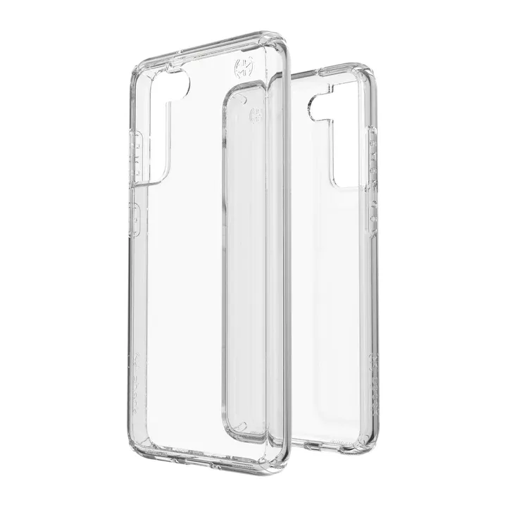 Speck Presidio Exotech Clear Samsung Galaxy S21 FE 5G Transparent Case with Military Drop Standard and Microban Anti-Microbial Protection