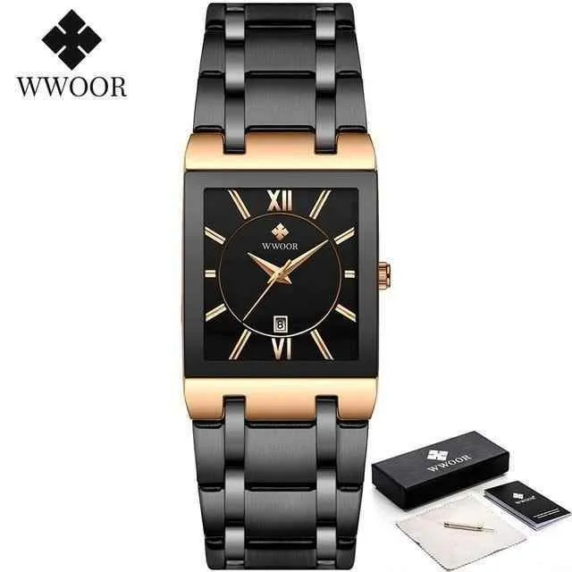 Square Waterproof Quartz Men's Simple Watches MSCWW00 Fashion Stainless Steel