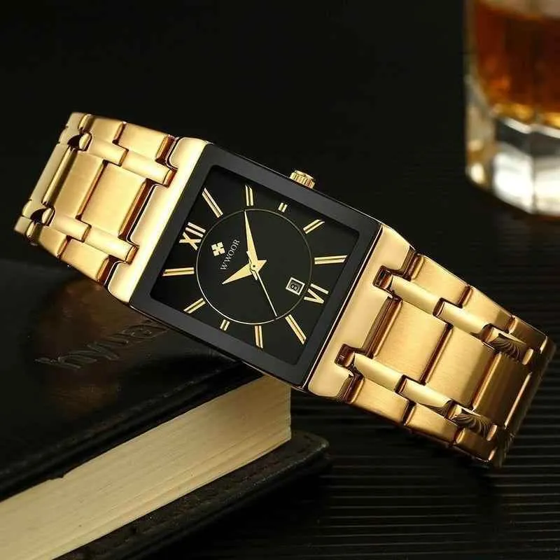 Square Waterproof Quartz Men's Simple Watches MSCWW00 Fashion Stainless Steel