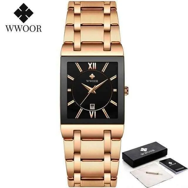 Square Waterproof Quartz Men's Simple Watches MSCWW00 Fashion Stainless Steel