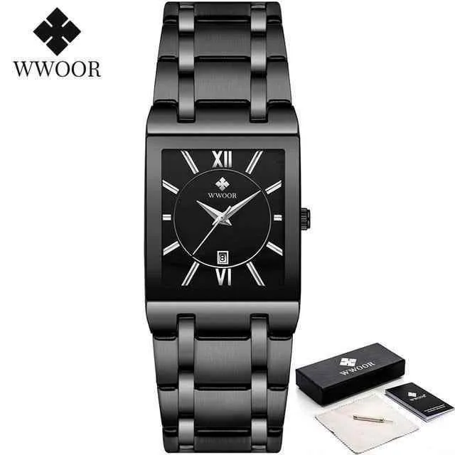 Square Waterproof Quartz Men's Simple Watches MSCWW00 Fashion Stainless Steel