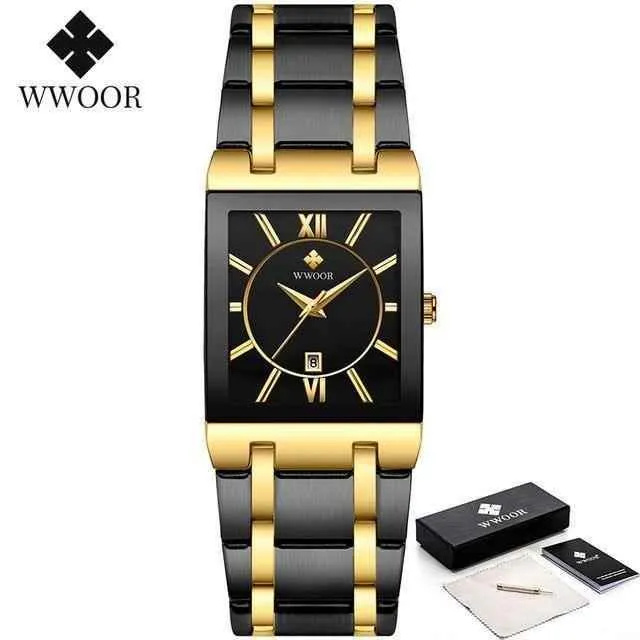 Square Waterproof Quartz Men's Simple Watches MSCWW00 Fashion Stainless Steel