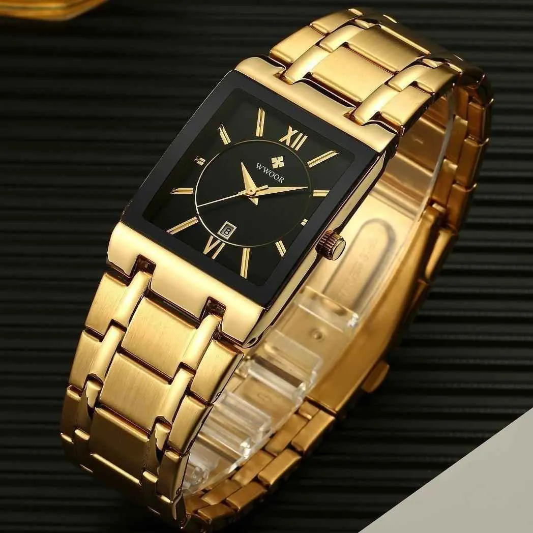 Square Waterproof Quartz Men's Simple Watches MSCWW00 Fashion Stainless Steel