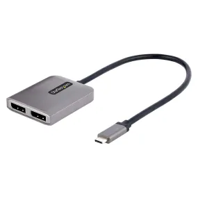 Startech.Com 2-Port Usb-C Mst Hub, Usb Type-C To 2X Displayport Multi-Monitor Adapter For Laptop, Dual-Dp Up To 4K 60Hz