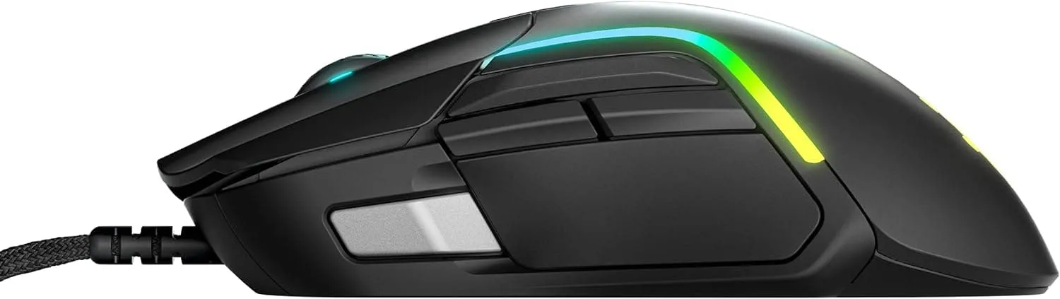 SteelSeries Rival 5 Gaming Mouse, 18,000 CPI Sensor, 9 Programmable Buttons, 85g, FPS, MOBA, MMO, Battle Royale, Black