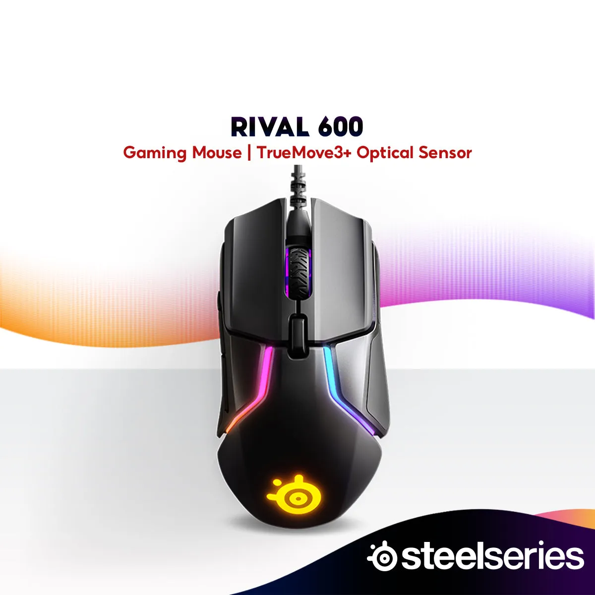 SteelSeries Rival 600 Wired Precision Esports Mouse with Dual Sensor Lift Detection | TrueMove 3  Optical Sensor