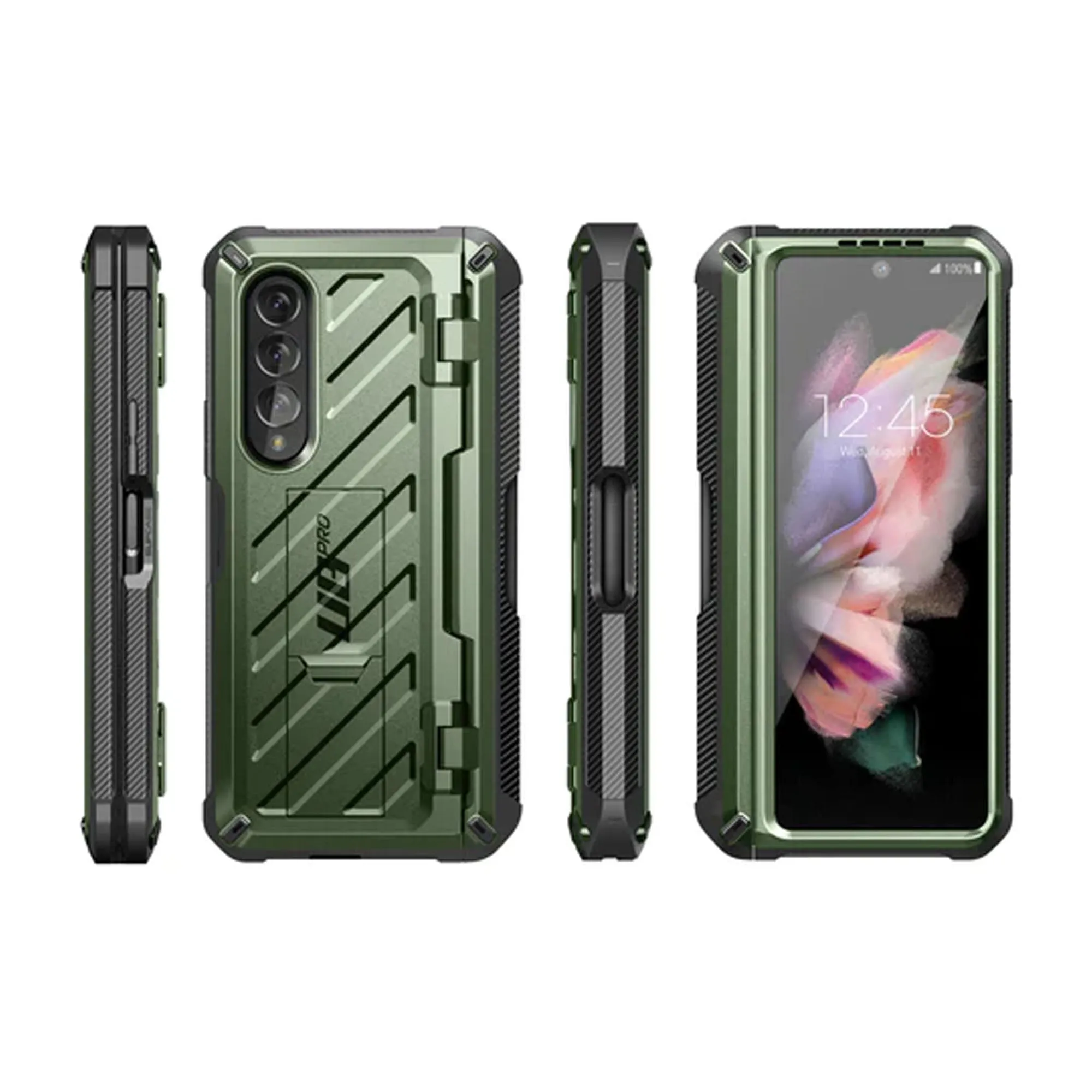 Supcase Unicorn Beetle Pro Rugged Case for Samsung Galaxy Z Fold 4 with Built-in Screen Protector - Dark Green