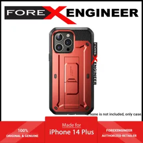 Supcase Unicorn Beetle UB PRO for iPhone 14 Plus - Rugged Case with Built-In Screen Protector - Metallic Red