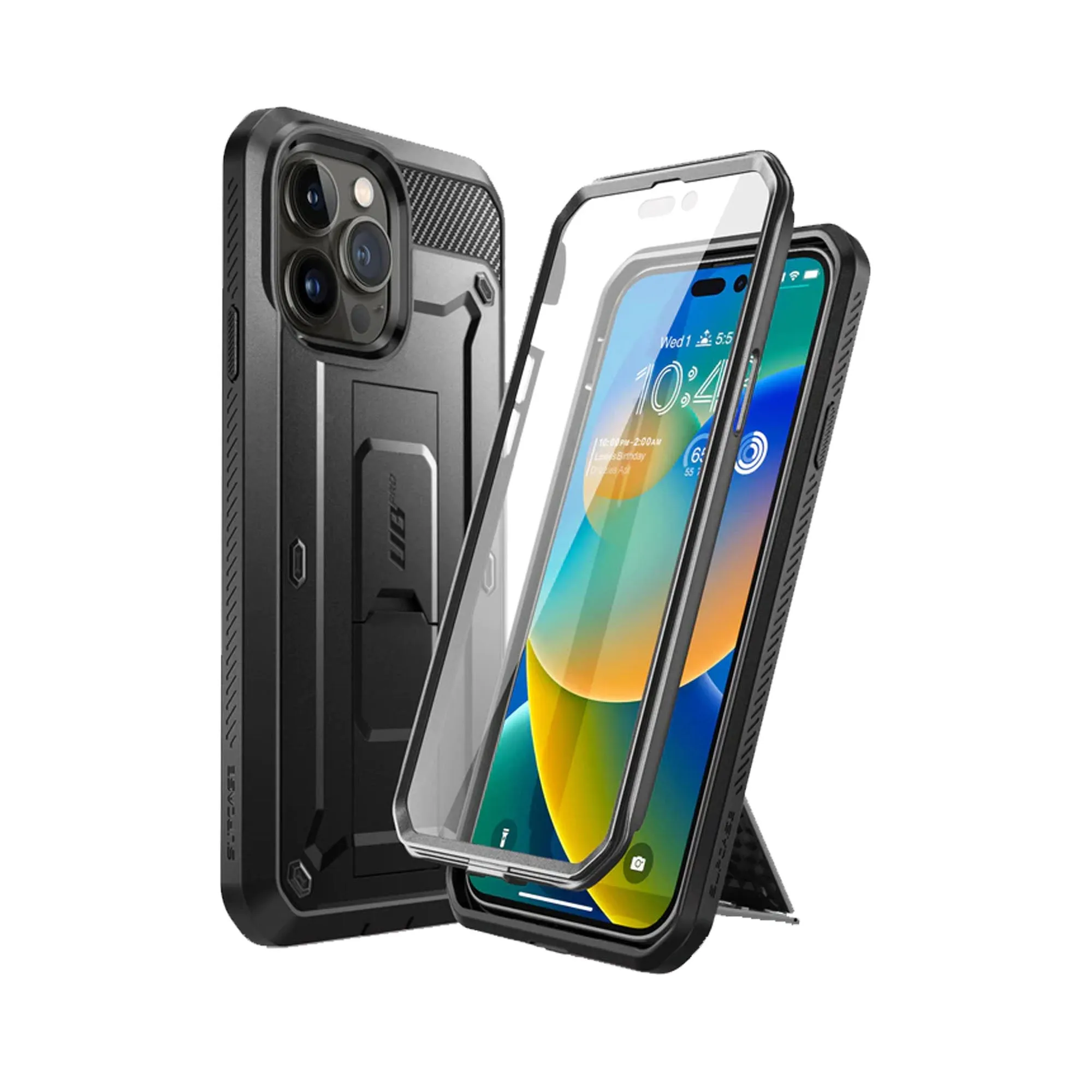 Supcase Unicorn Beetle UB PRO for iPhone 14 Pro - Rugged Case with Built-In Screen Protector - Black