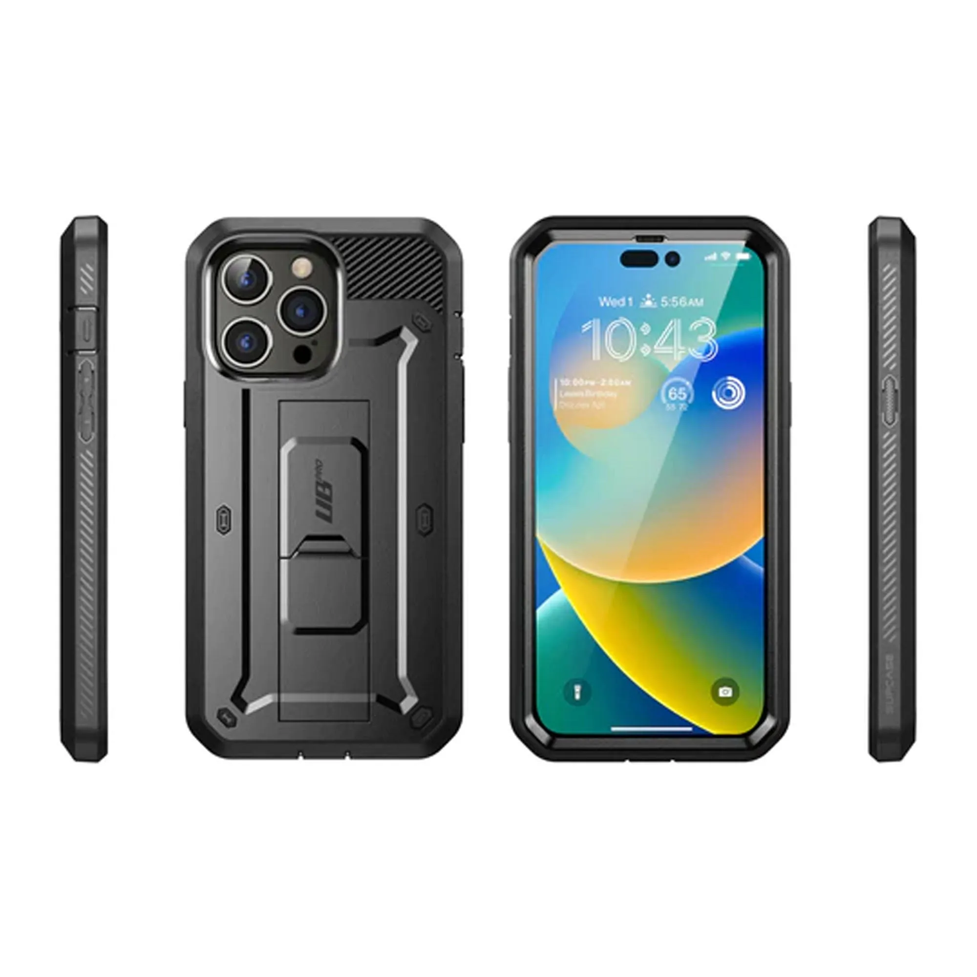 Supcase Unicorn Beetle UB PRO for iPhone 14 Pro - Rugged Case with Built-In Screen Protector - Black