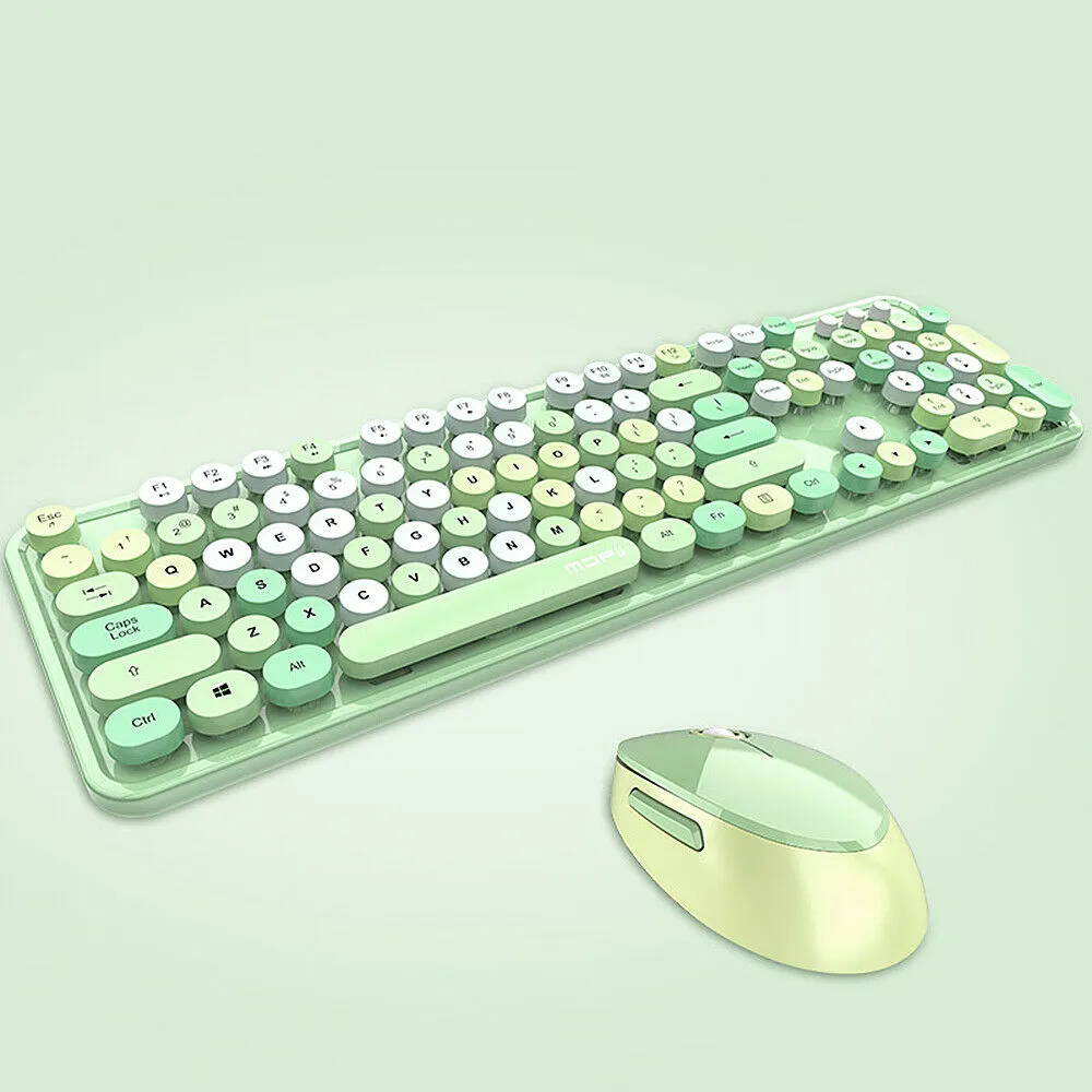 Sweet Mixed Color Cute Wireless Keyboard Mouse Set