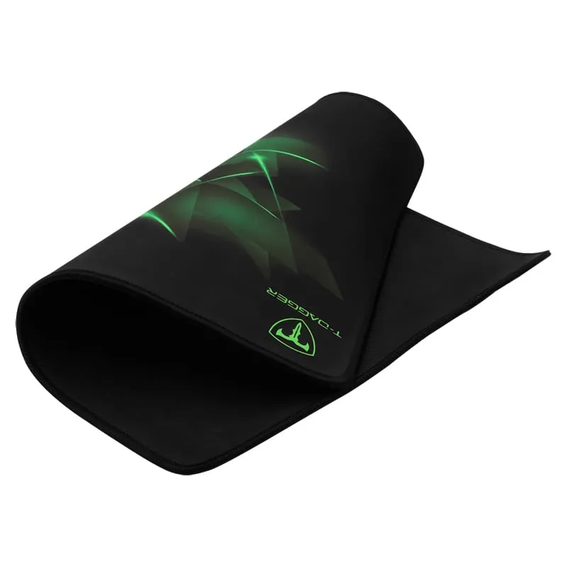 T-Dagger Geometry Medium Size 360Mm X 300Mm X 3Mm|Speed Design|Printed Gaming Mouse Pad Black And Green