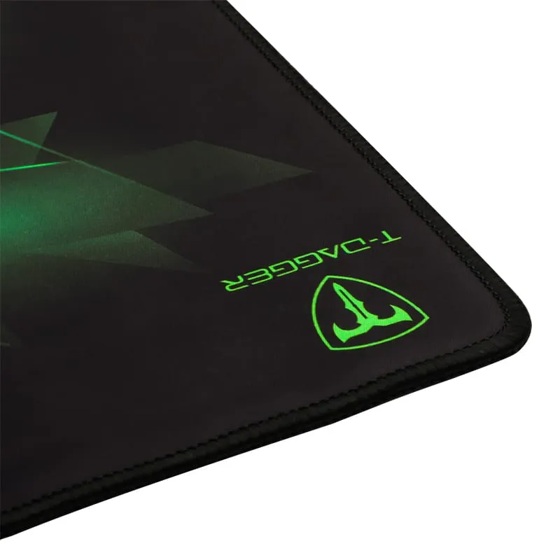 T-Dagger Geometry Medium Size 360Mm X 300Mm X 3Mm|Speed Design|Printed Gaming Mouse Pad Black And Green