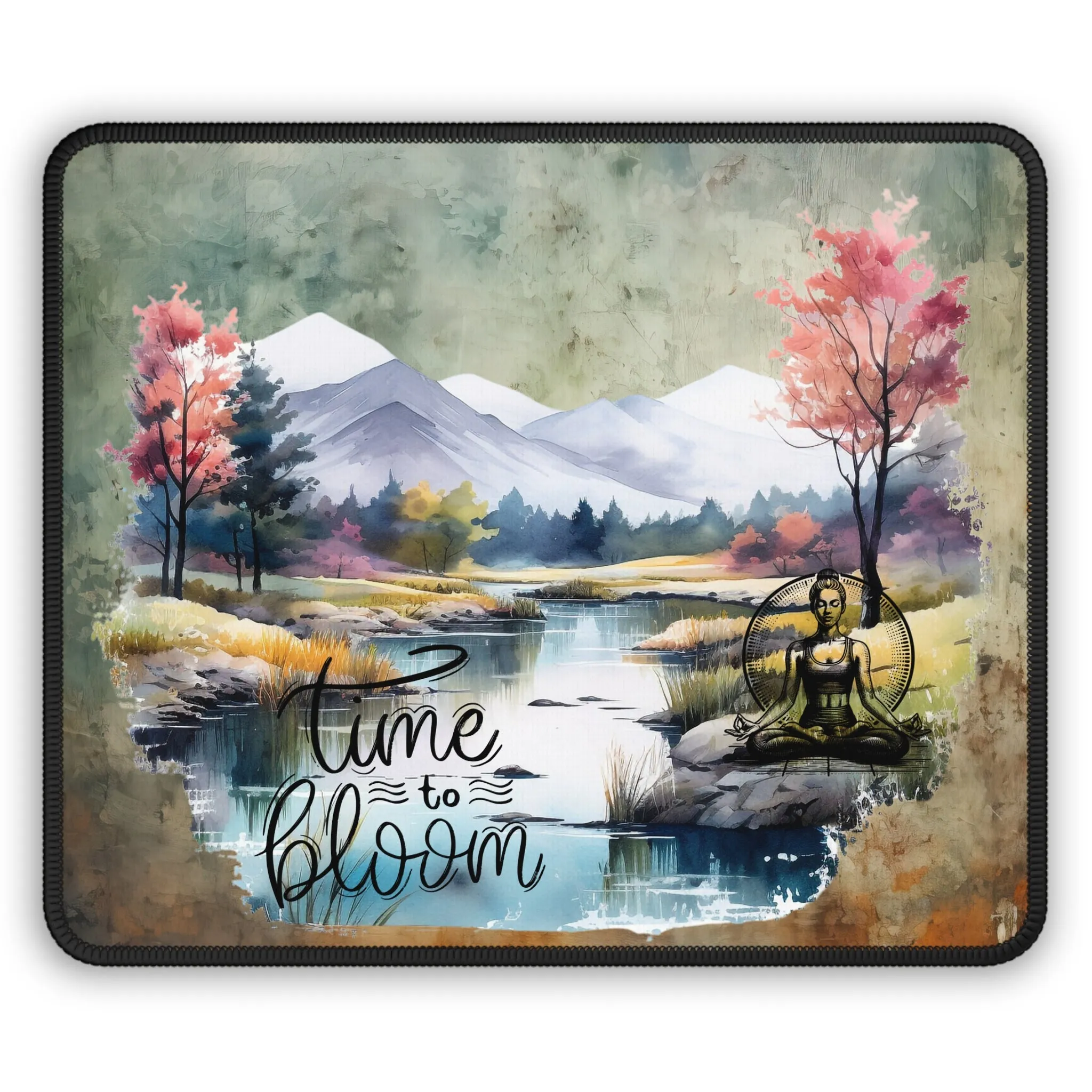 Time To Bloom Yoga Mouse Pad, Cute Yoga Mouse Pad, Mindful Yoga Gift, Yoga lover Mouse Pad, Yoga Instructor Gift, Gift For Yoga lovers, Gift For Yogi.