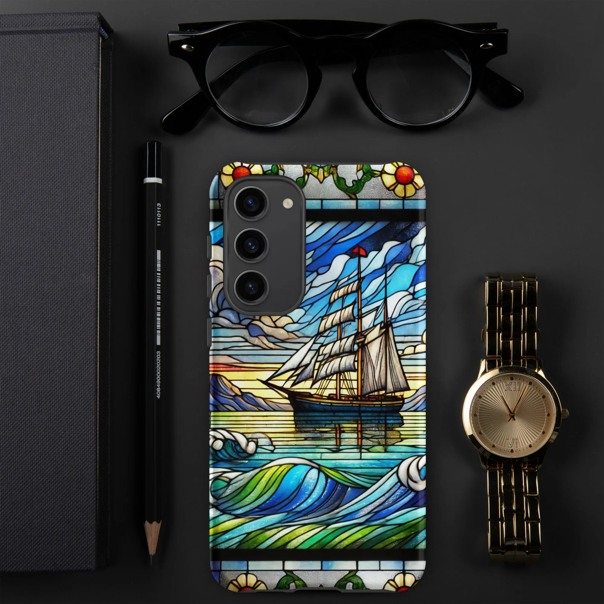 Tough case for Samsung® Stained Glass Sailboat