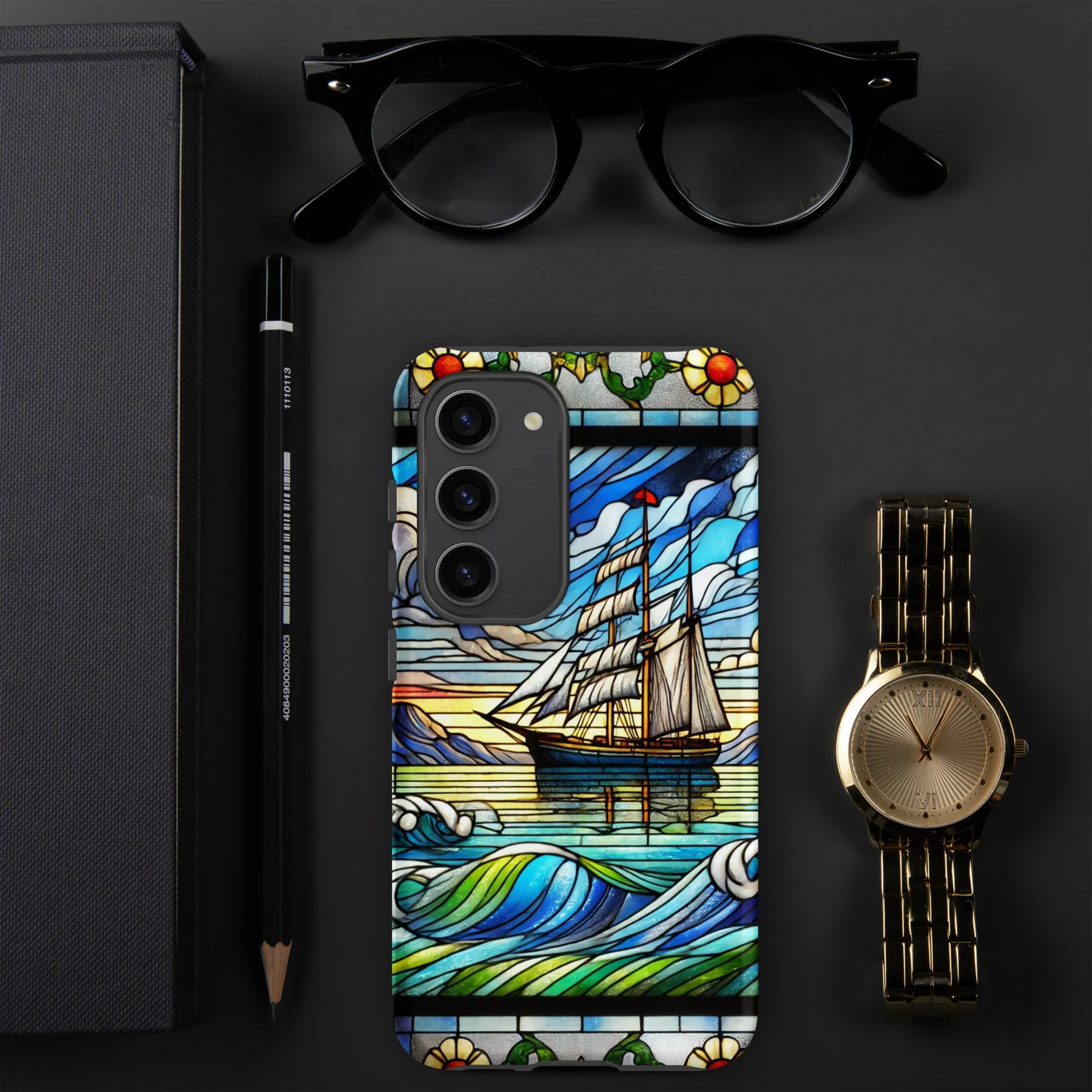 Tough case for Samsung® Stained Glass Sailboat