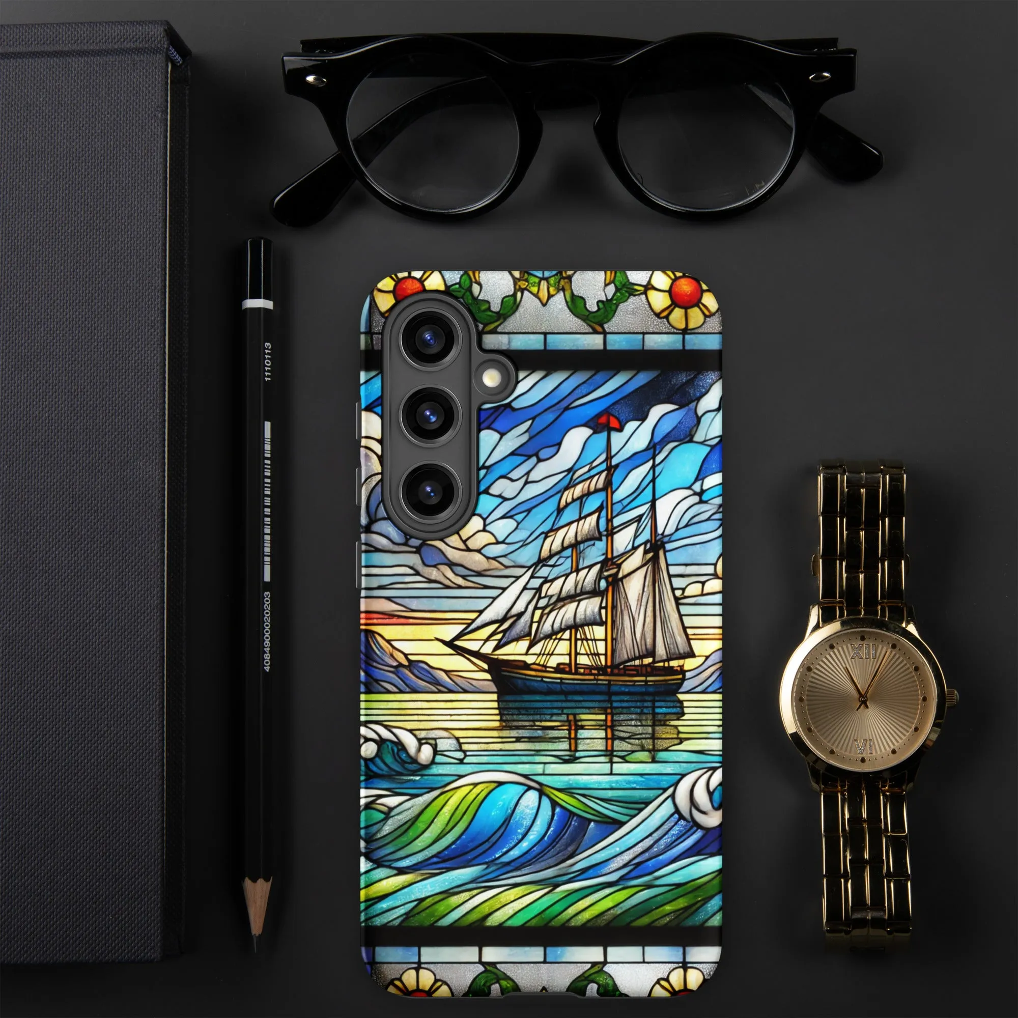 Tough case for Samsung® Stained Glass Sailboat