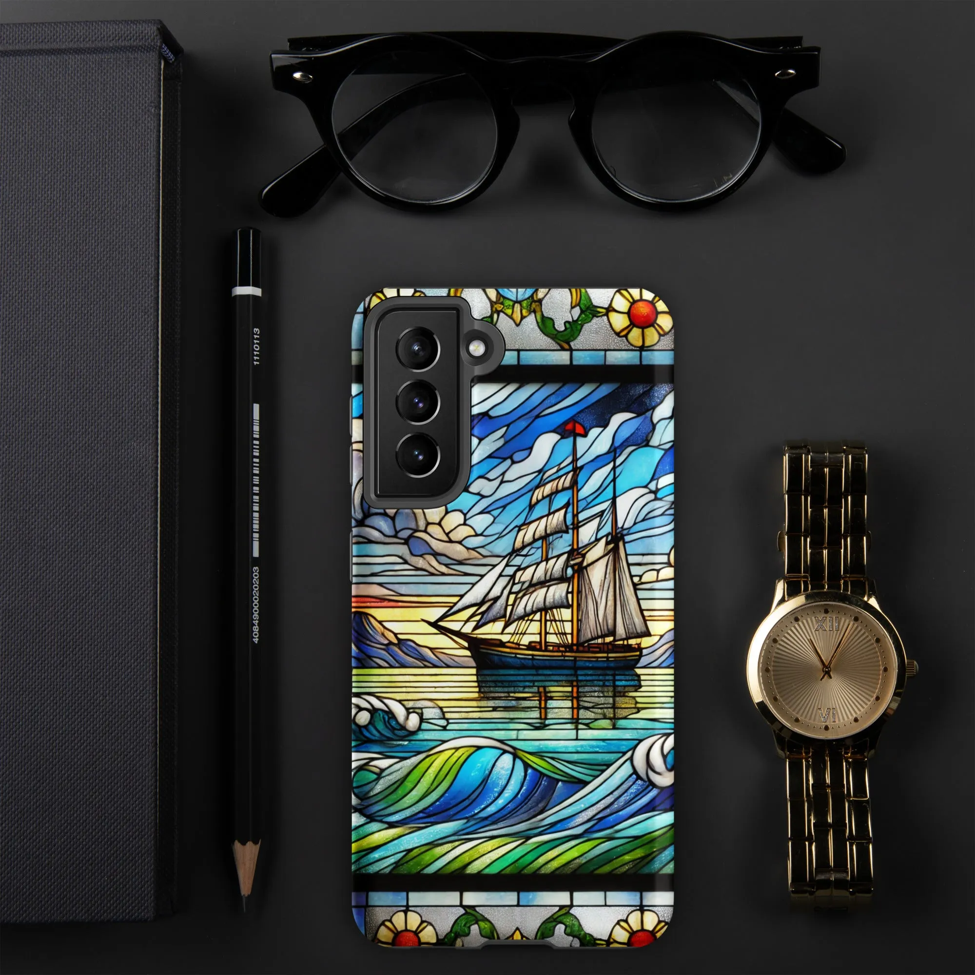 Tough case for Samsung® Stained Glass Sailboat