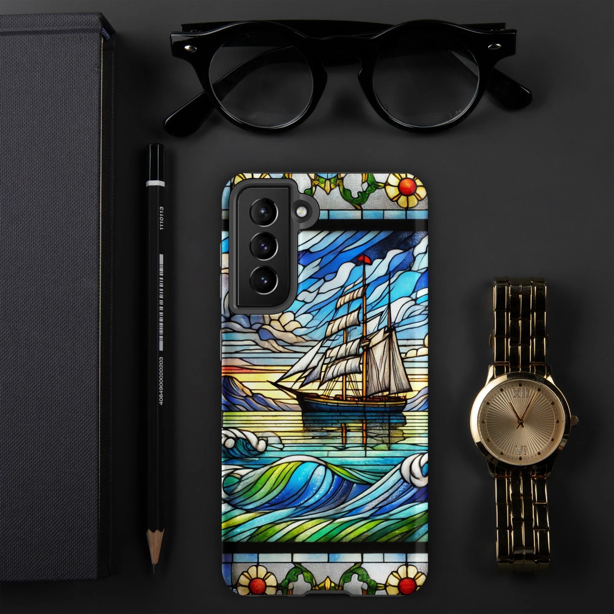 Tough case for Samsung® Stained Glass Sailboat