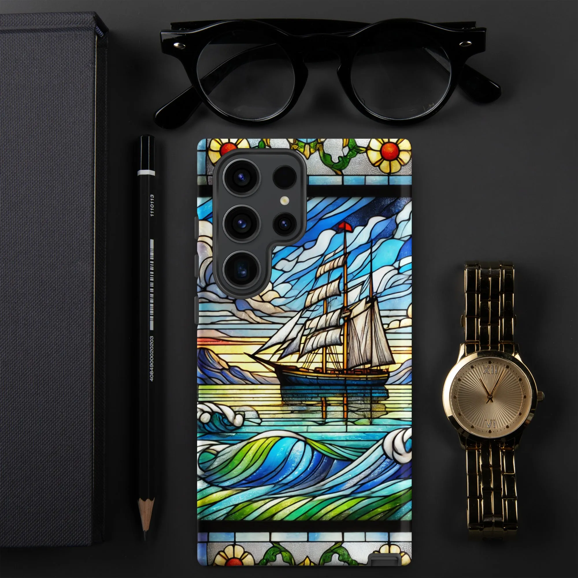 Tough case for Samsung® Stained Glass Sailboat