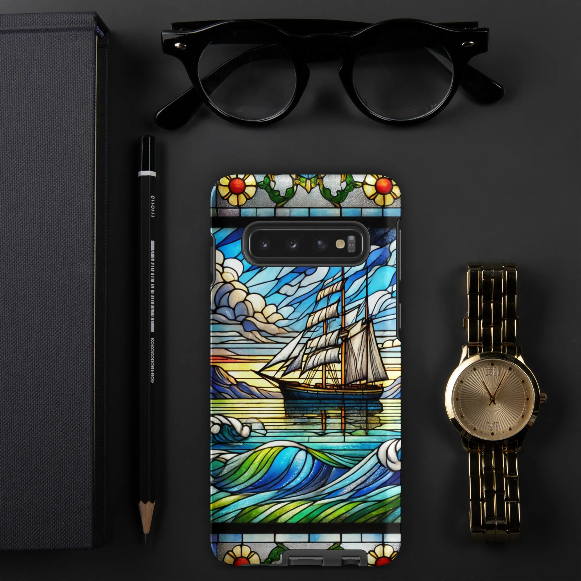 Tough case for Samsung® Stained Glass Sailboat