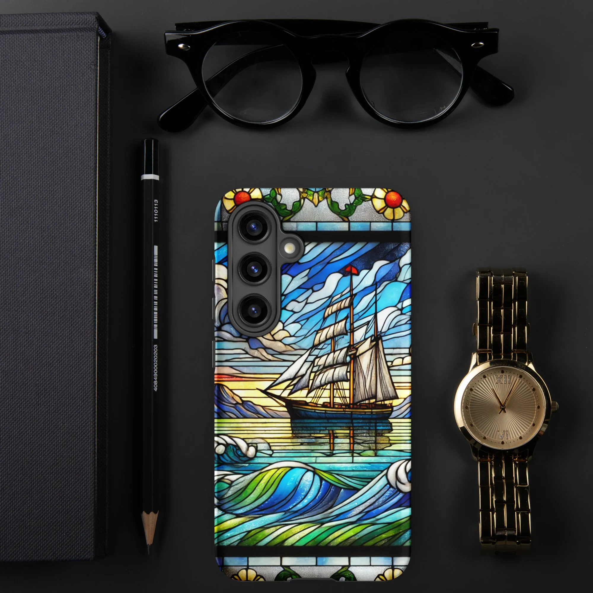 Tough case for Samsung® Stained Glass Sailboat