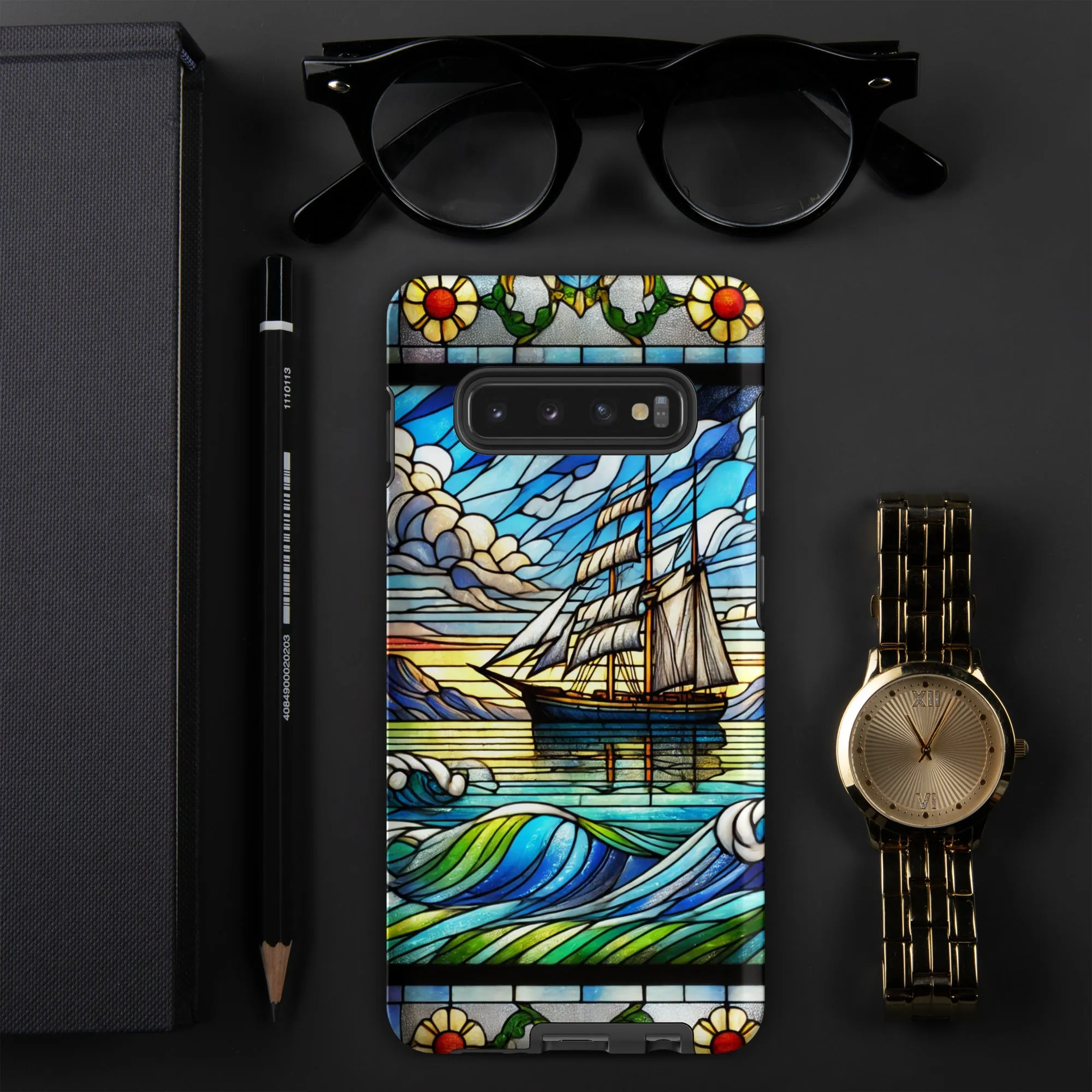 Tough case for Samsung® Stained Glass Sailboat