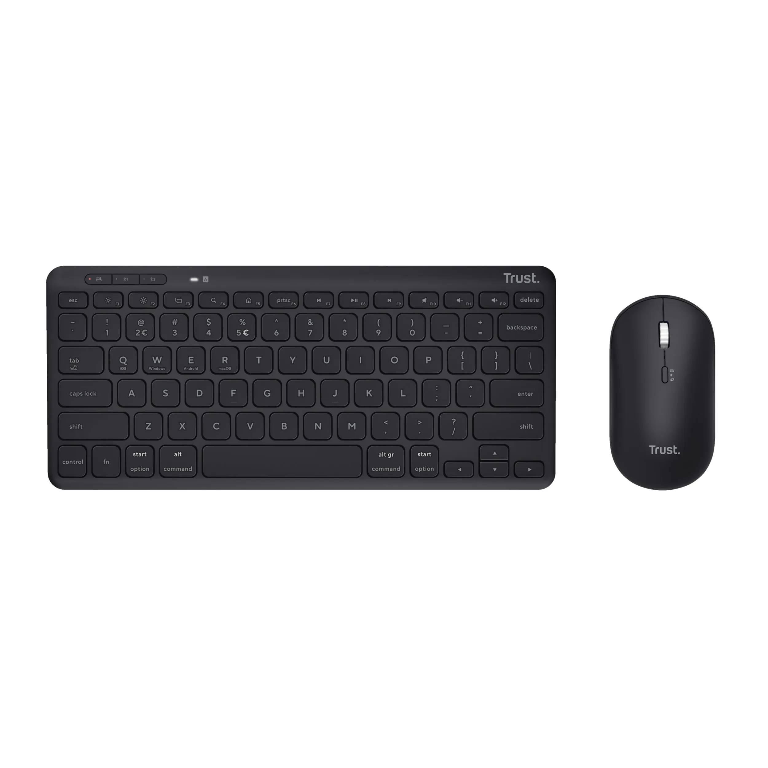 Trust Lyra Keyboard Mouse Included Office Rf Wireless   Bluetooth Qwerty English Black