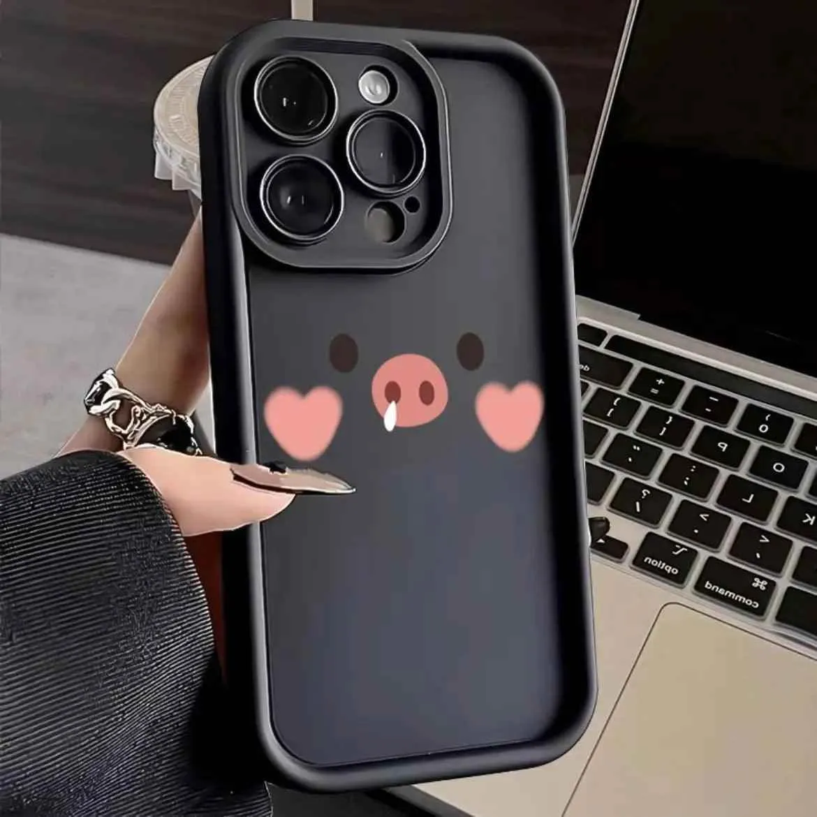 TSP135 Cute Phone Cases For iPhone 14, 13, 12, 11, 15 Pro Max, XS, XR, X, 8, 7 Plus, SE2, 14Pro, and 15Pro -  Pig Cartoon Pattern