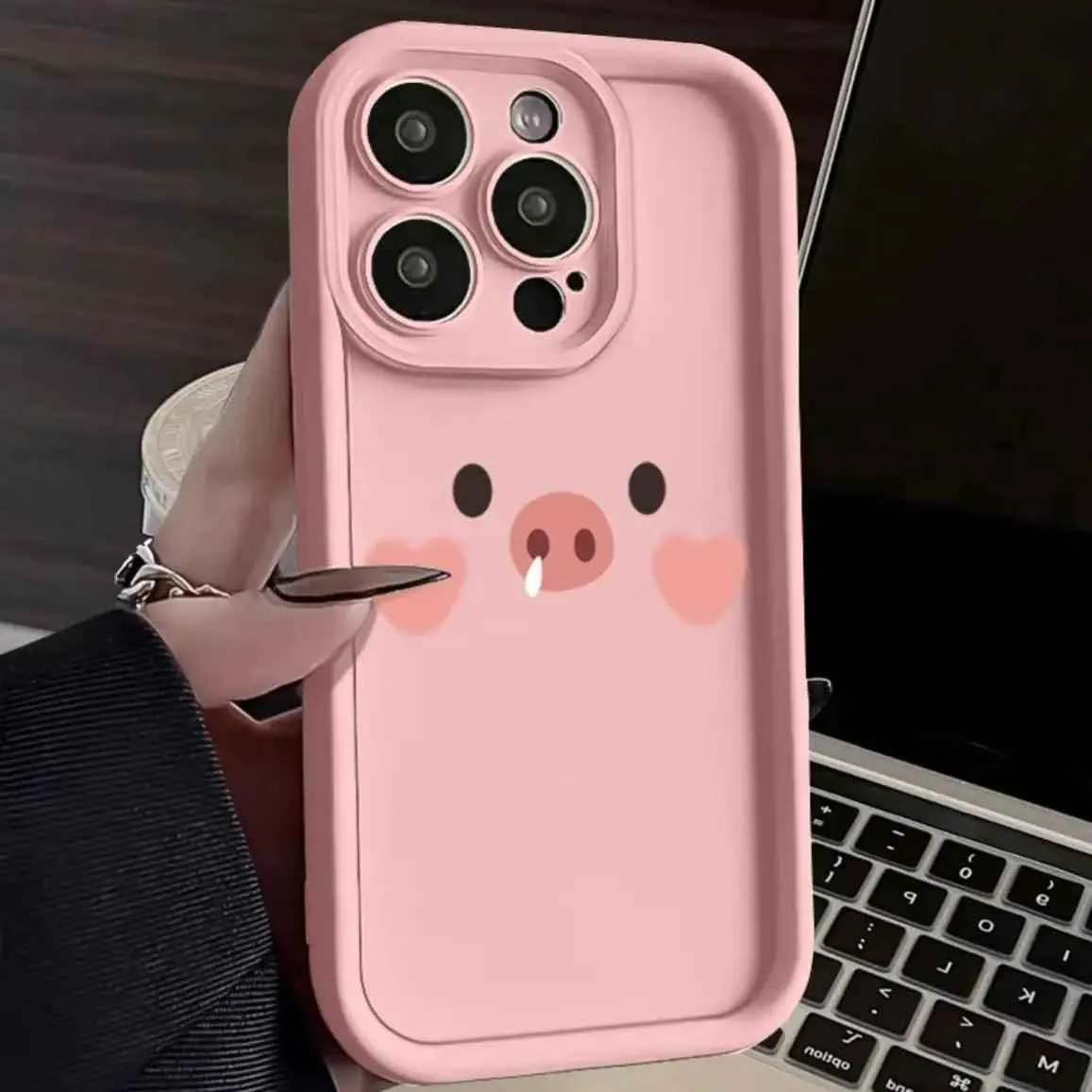 TSP135 Cute Phone Cases For iPhone 14, 13, 12, 11, 15 Pro Max, XS, XR, X, 8, 7 Plus, SE2, 14Pro, and 15Pro -  Pig Cartoon Pattern