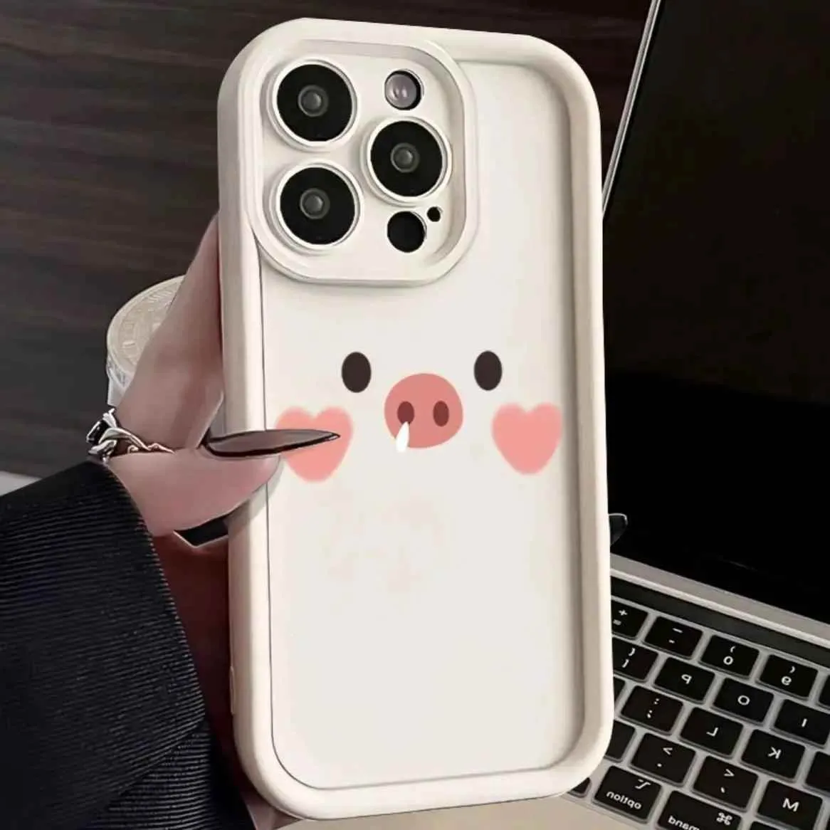 TSP135 Cute Phone Cases For iPhone 14, 13, 12, 11, 15 Pro Max, XS, XR, X, 8, 7 Plus, SE2, 14Pro, and 15Pro -  Pig Cartoon Pattern