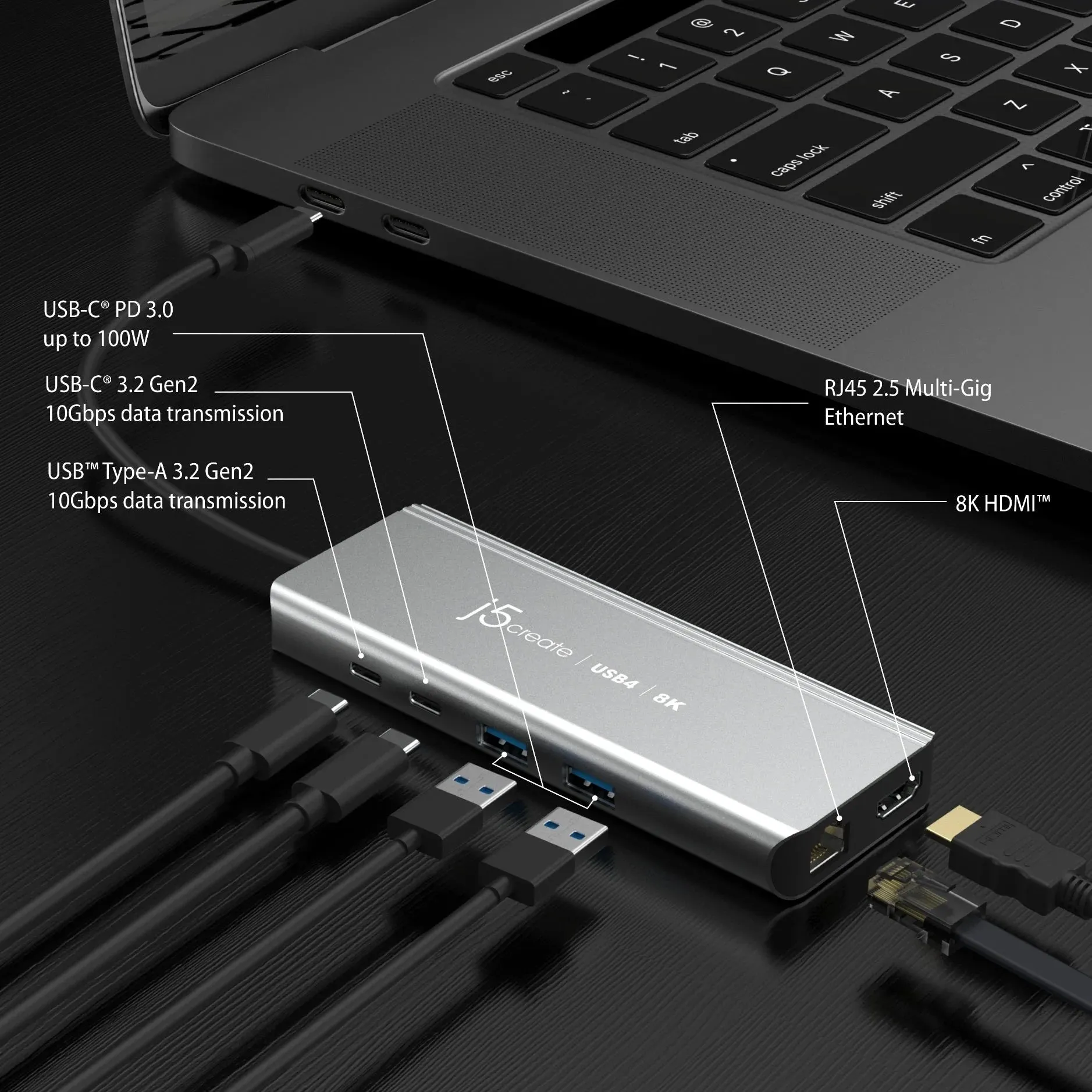 Usb4 8K Multi-Port Hub Space