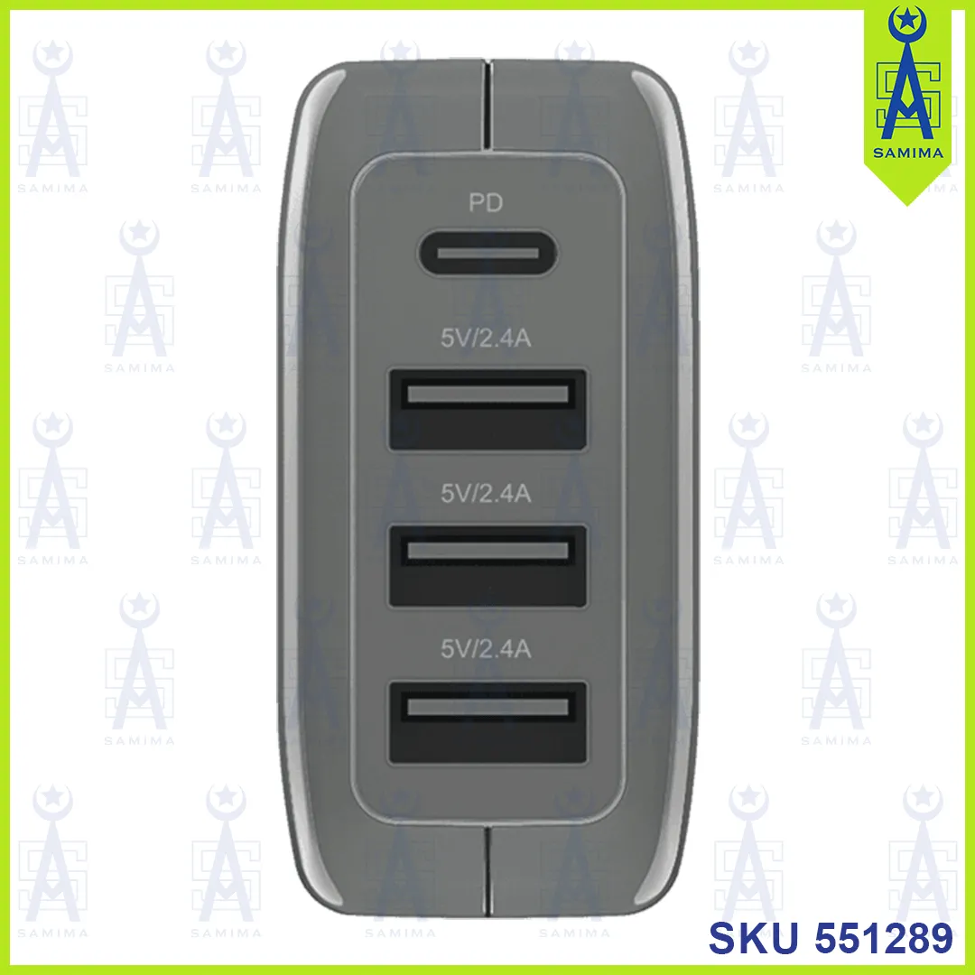 VERBATIM 4 PORT TRAVEL CHARGER PD30W 66321/20