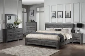 Vidalia Rustic Gray Oak Eastern King Bed