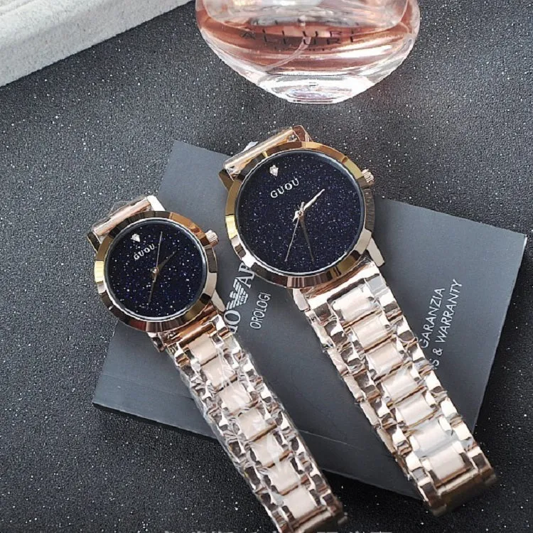 Women's Watch Blue sandstone large dial stainless steel strap simple watch