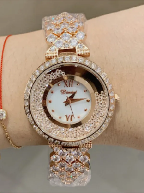 Women's Watch Classic Durable Crystal Quicksand Large Dial Diamond Strap elegant Watch