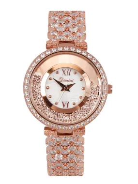 Women's Watch Classic Durable Crystal Quicksand Large Dial Diamond Strap elegant Watch