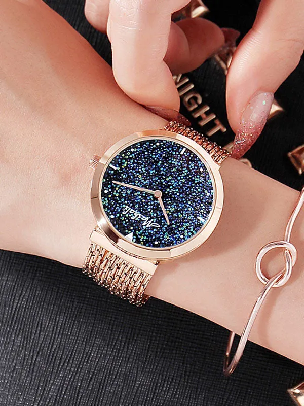 Women's Watch Shiny green large dial with full diamond tassel strap women's clothing  watch