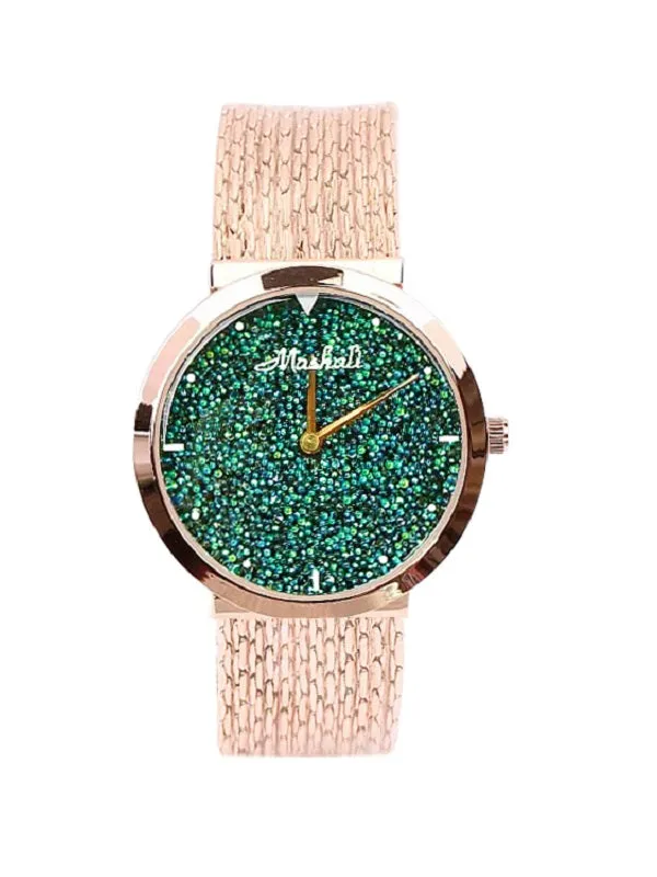 Women's Watch Shiny green large dial with full diamond tassel strap women's clothing  watch