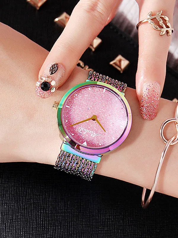 Women's Watch Shiny green large dial with full diamond tassel strap women's clothing  watch