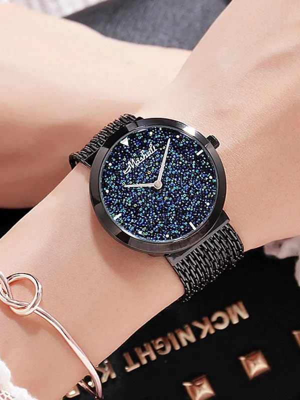 Women's Watch Shiny green large dial with full diamond tassel strap women's clothing  watch