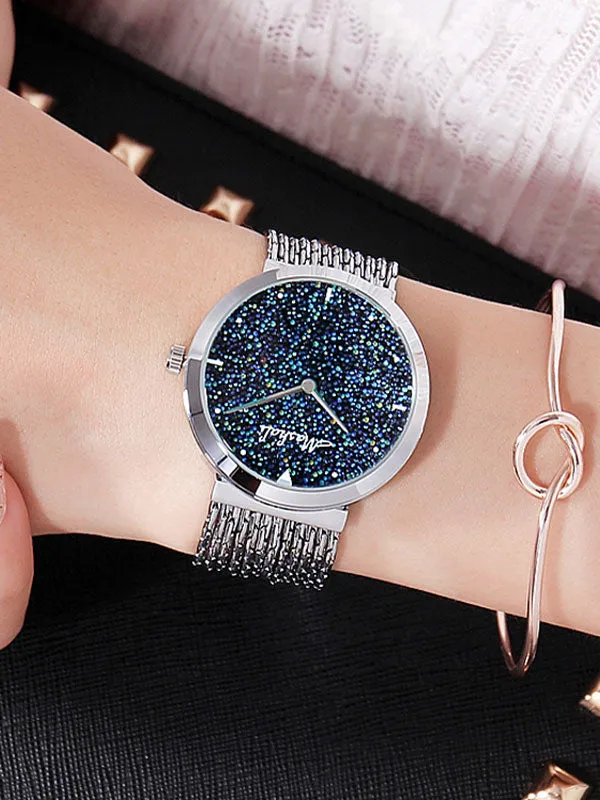 Women's Watch Shiny green large dial with full diamond tassel strap women's clothing  watch