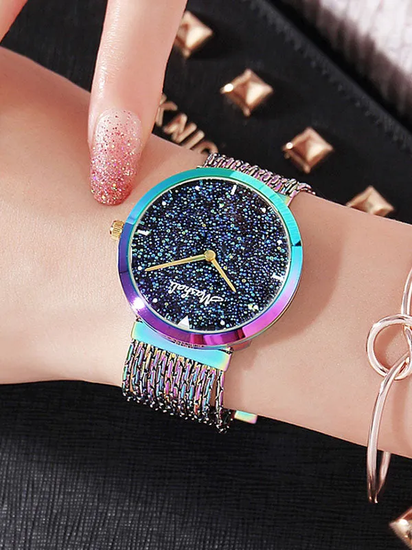 Women's Watch Shiny green large dial with full diamond tassel strap women's clothing  watch